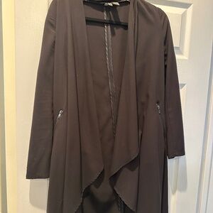 HM long black drape jacket